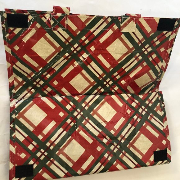 Gift Bags Valerie Parr Hill Shop Tote Roling Blue Snowman Christmas Plaid LOT 6 - Picture 7 of 11